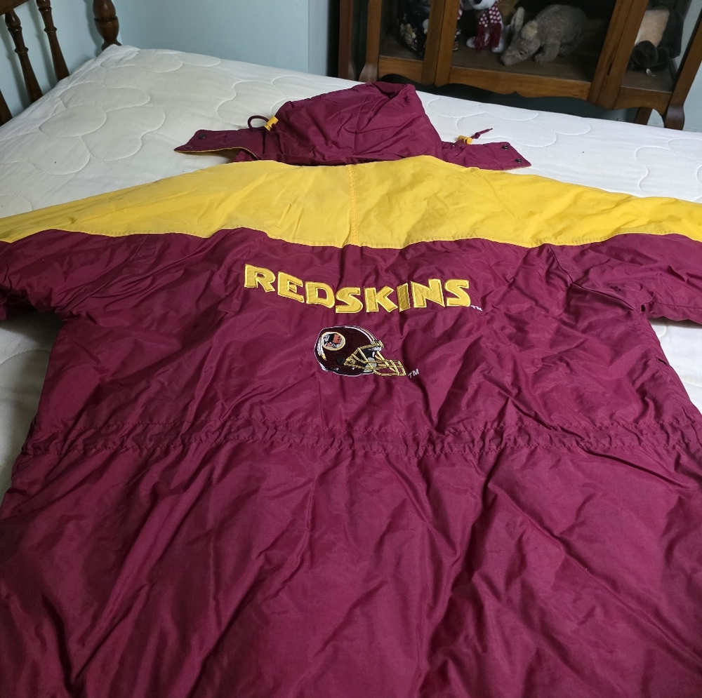 Vintage Stadium Coat Mens Burgundy and Yellow Jacket
